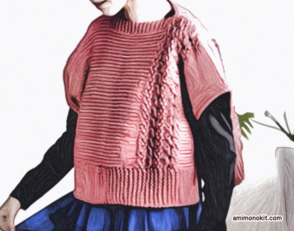 棒針編み四角のセーター