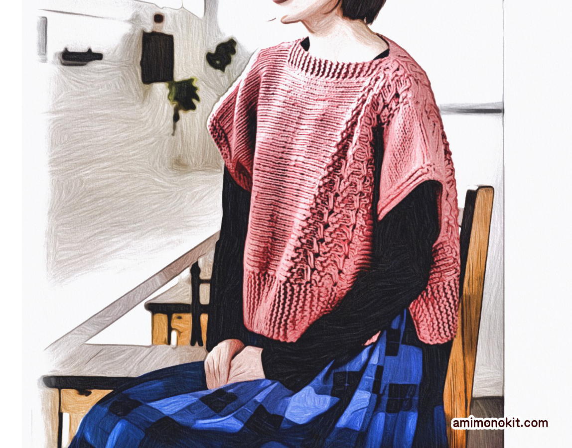 棒針編み四角のセーター3