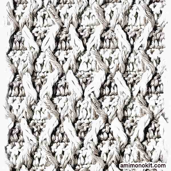 かぎ針編みスヌード中細毛糸グラスカラー無料編み図2