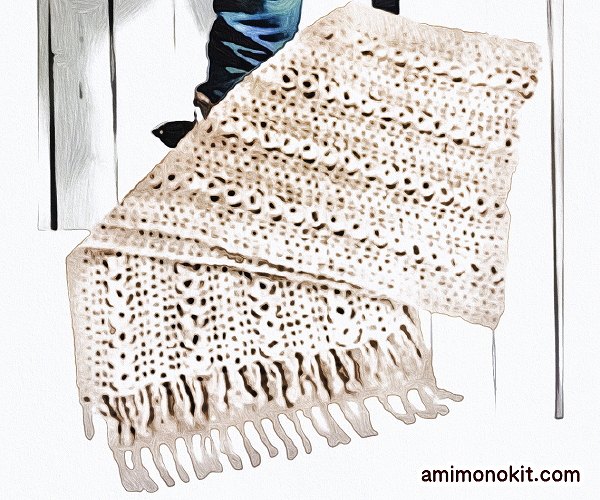 無料編み図ショールかぎ針編み模様編み贈り物手編み小物1
