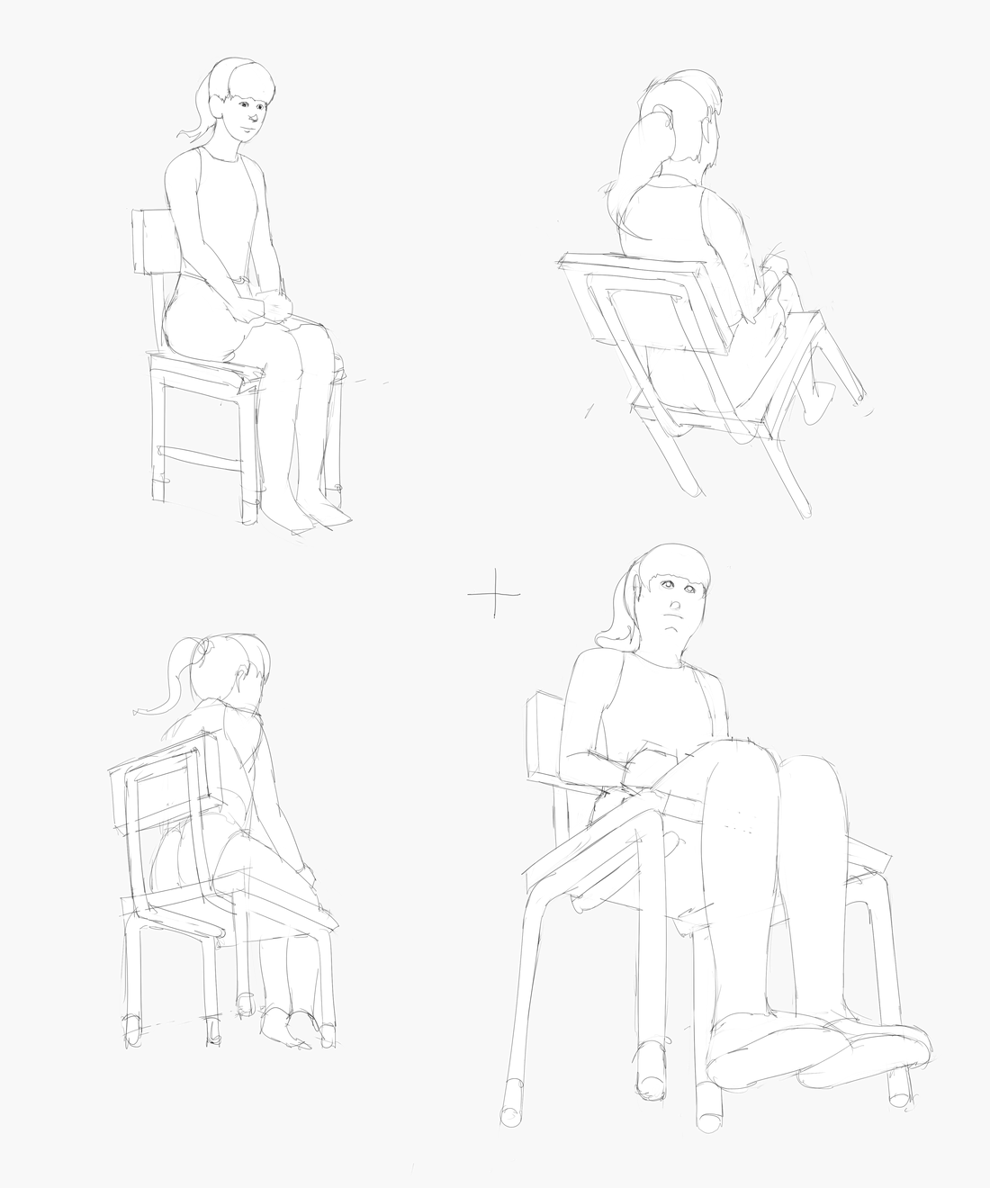 最速でなんでも描けるようになる キャラ作画の技術 その３７ 最速本の5 1 椅子と人 椅子に座っているbちゃんを全身で描く ミリタリーな人 物 他の色々な物を描くためのブログ