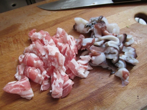 豚バラ肉とタコ１
