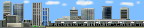 駅と人と電車GIFアニメーション