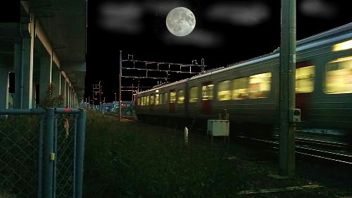 鉄道と月