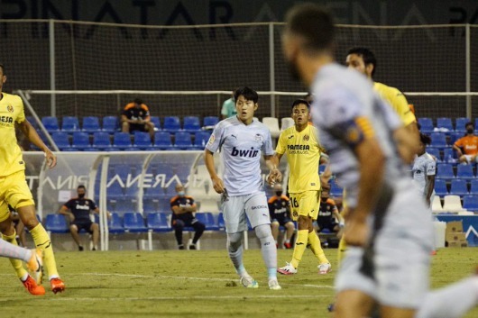 Japanese Takefusa Kubo from Villarreal against Kang-In Lee valencia at Pinatar Arena