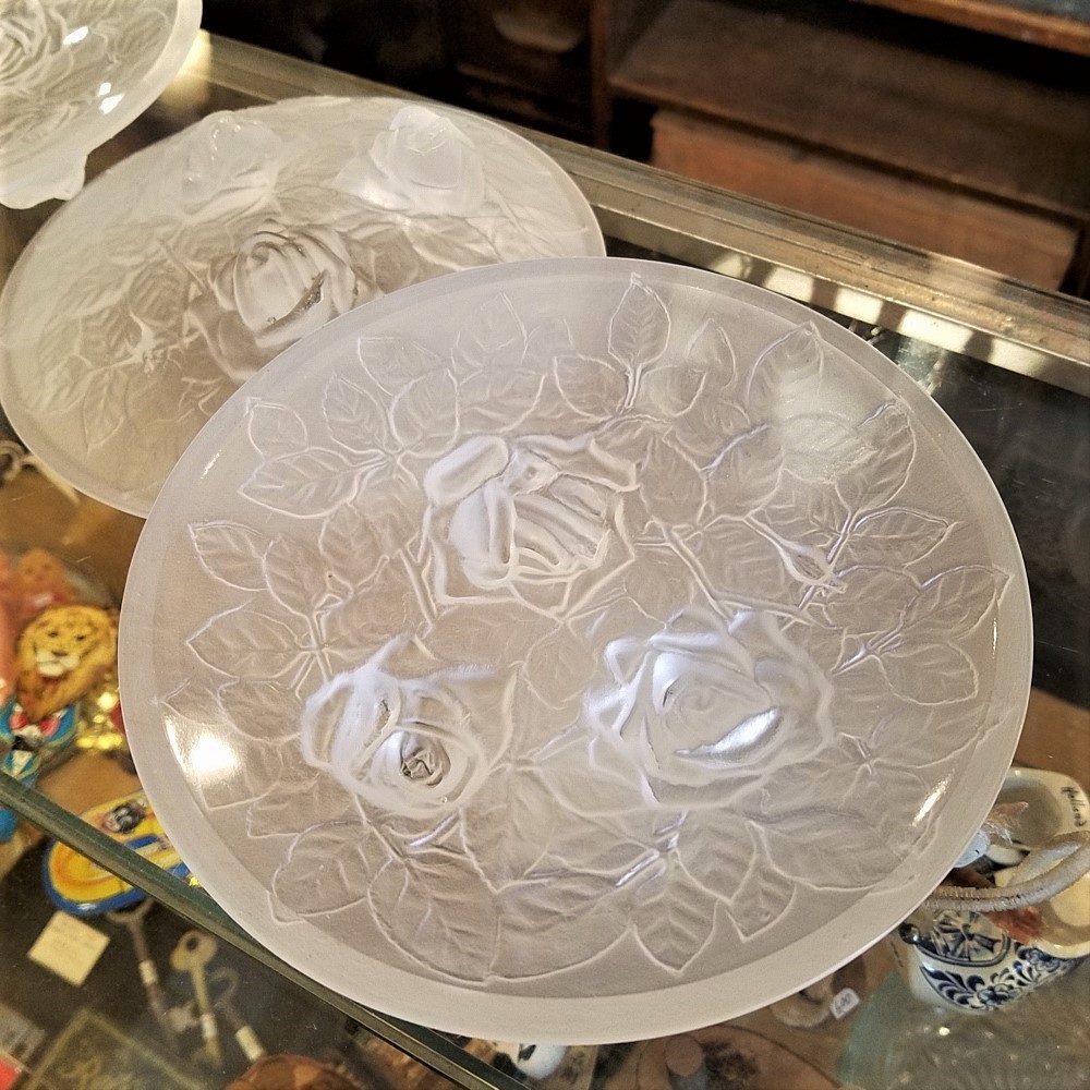 美品！ヴィンテージガラス大皿プレート31㎝ ぽってりガラス皿 ワンプレートに ガラス大皿