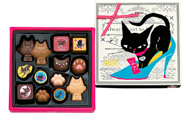 ゴンチャロフ アンジュジュ 通販 黒猫のイラストがカワイイ 肉球型や猫プリントの缶入りチョコレート