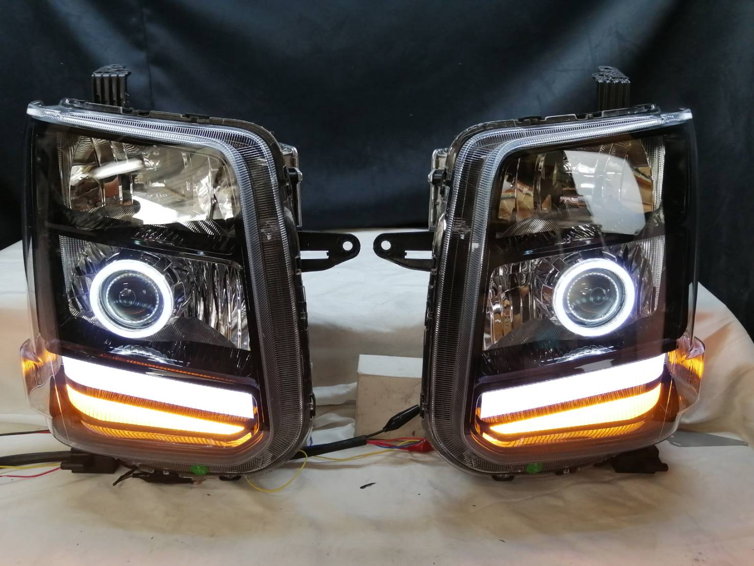 DA17 エブリィワゴン ヘッドライト プロジェクター移植 イカリング アクリル加工 - ＬＥＤプロデュース ＷＪＰ ヘッドライトテール LED加工  専門ショップ